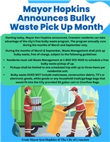 Mayor Hopkins Announces Bulky Waste Pick Up Month